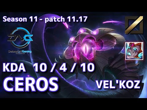 【韓国サーバー/D3】DFM Ceros ヴェルコズ(Vel'koz) VS アジール(Azir) MID - Patch11.17 KR Ranked【LoL】