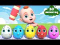 5 Ovos Surpresa Coloridos | Cançõe Divertidas para Crianças - Músicas Infantis | Leo em Português