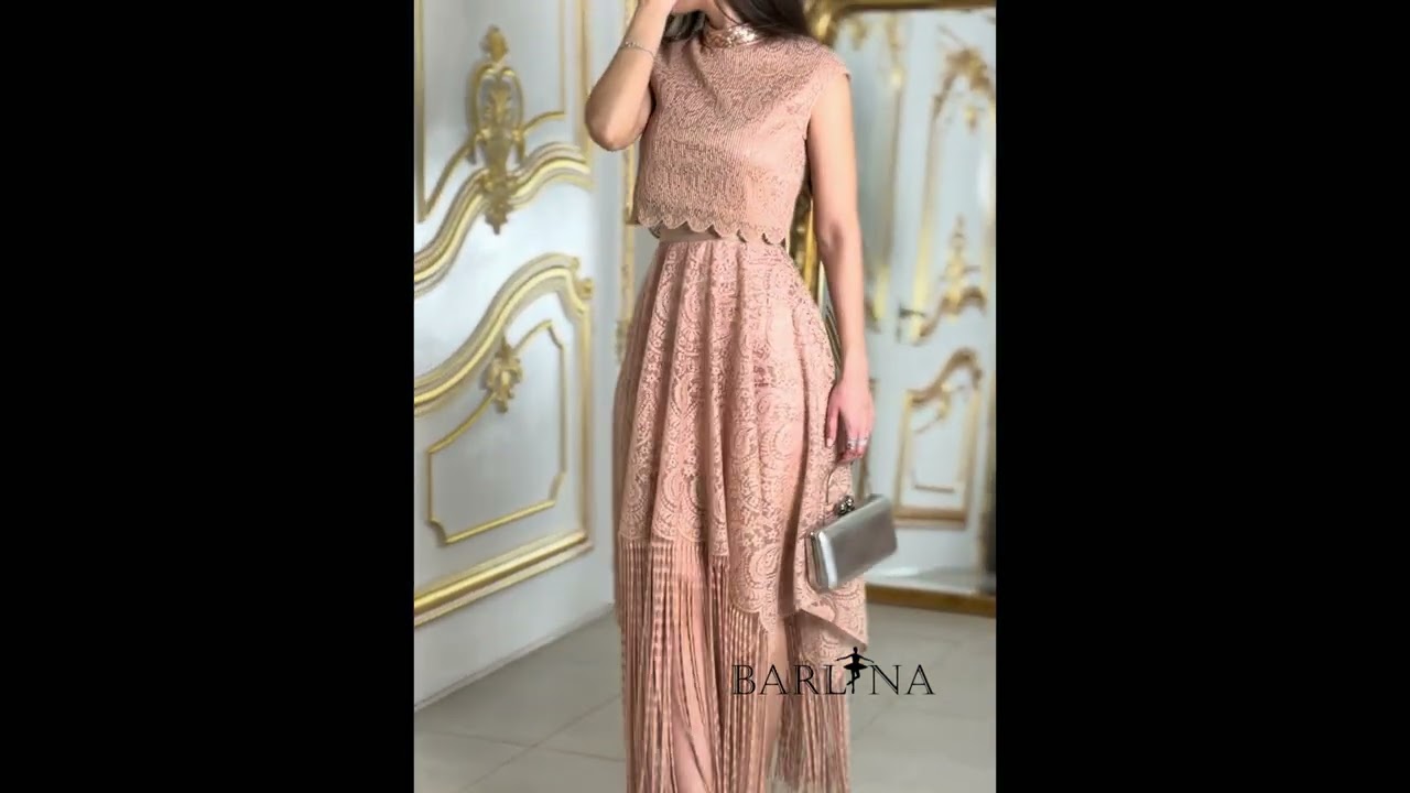 طقم بقصة غير متماثلة وشراشيب طويلة - XL - وردي