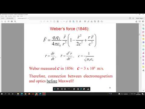 Weber Electrodynamics 29 10 2022