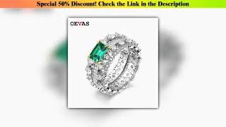 Download the video "Hot Picks OEVAS 100% 925 Sterling Silver Sparkling Full High Carbon Diamond Emerald Finger Rings Fo"