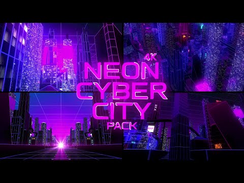 Neon Cyber City Pack 4k / Neon Futuristic Buildings