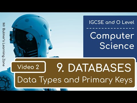 IGCSE Computer Science 2023-25 ​​- Topic 9 DATABASES: Video 2 - Data Types and Primary Keys