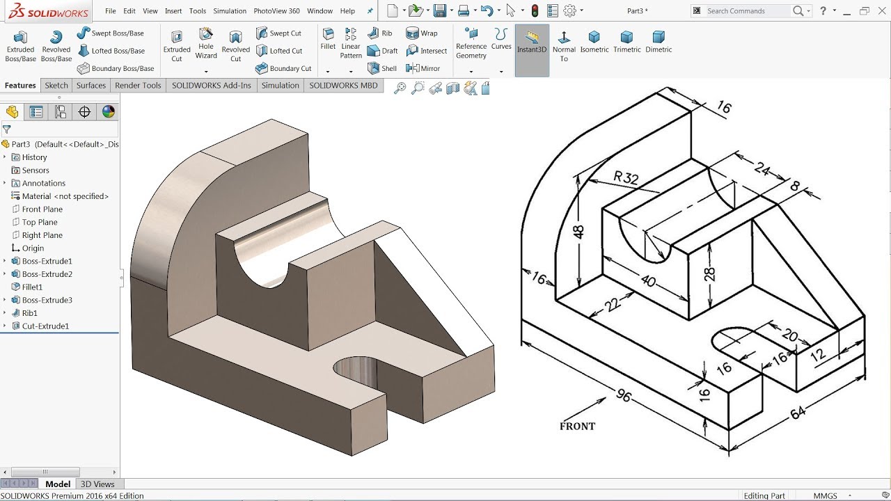 SolidWorks Tutorial for beginners Exercise 12