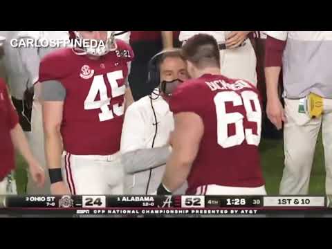 Landon Dickerson takes snap Alabama vs Ohio State
