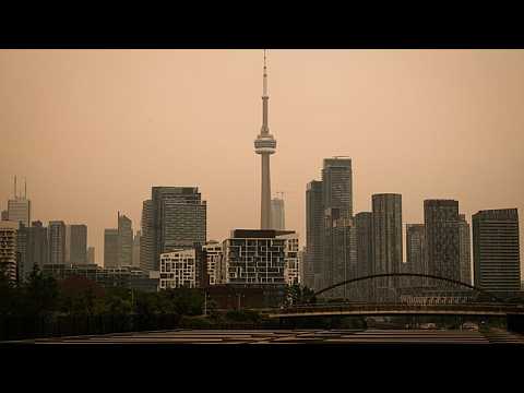Video Thumbnail: Toronto choked by wildfire smoke, records world's worst air quality