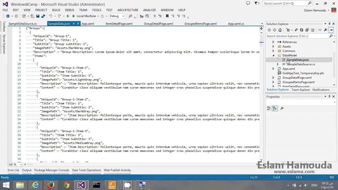 1- Windows 8 templates and making a Grid app