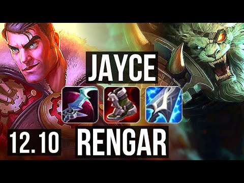 JAYCE vs RENGAR (TOP) | 8 solo kills, 1100+ games, 1.3M mastery | EUW Diamond | 12.10