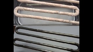 Cleaning a heating element with vinegar
