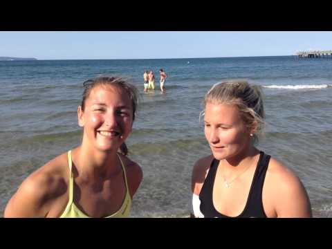 "Morgen Finale, jetzt erstmal ins Wasser": Teresa Mersmann und Isabel Schneider