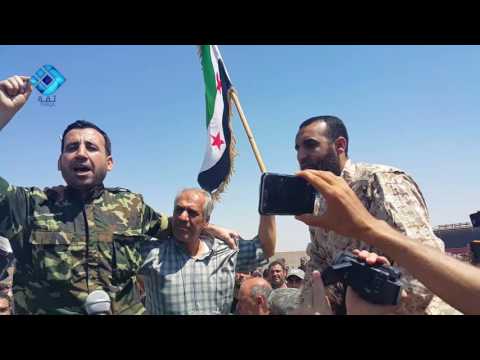 النقيب أبو جمال قائد لواء شهداء الاسلام في أول كلامه بعد وصوله الى الشمال السوري