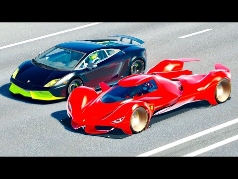 Ferrari Piero LM 2025 vs Lamborghini Gallardo LP-7777 SL Quad Turbo - Drag Race 20 KM