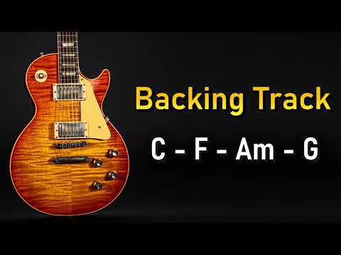 Rock Pop BACKING TRACK C Major | C F Am G | 70 BPM | Guitar Backing Track