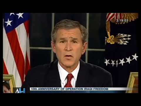 o discurso de George w bush 48 horas antes Da invasão no Iraque