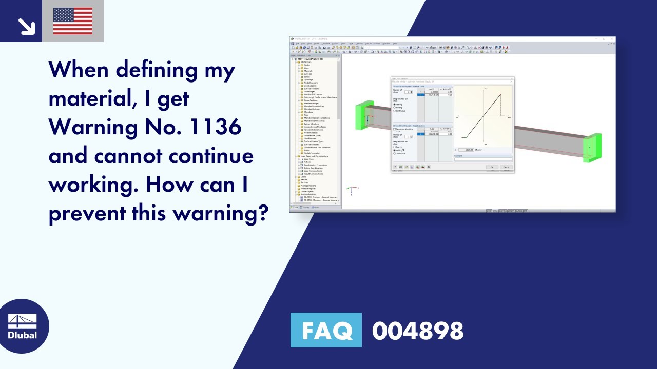 FAQ 004898 | When defining my material, I get Warning No. 1136 and cannot continue working ...