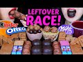 ASMR LEFTOVER DESSERT RACE MILKA OREO CHOCOLATE MARSHMALLOW KINDER FERRERO MINI CAKE JELLY 먹방