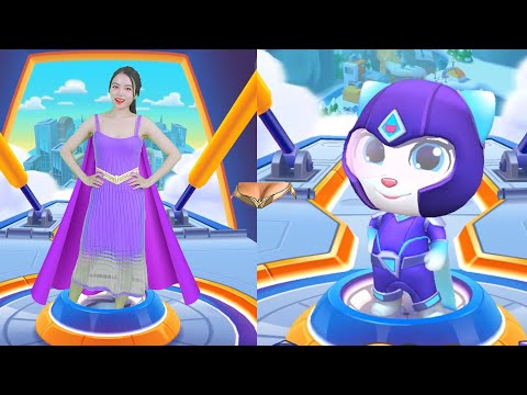Cute Girl Imitate Angela Hero in My Talking Tom Hero Dash Real Life