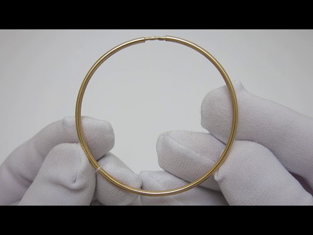 Позолочені сережки кільця "Конго" 55мм сжх160 Відео огляд