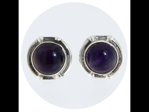 Cercei Argint 925 Stud Surub Ametist Natural - Eleganta si Armonie