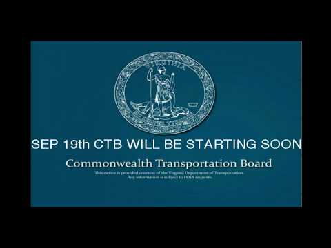 Virginia Commonwealth Transportation Board Workshop Meeting, September 19, 2017