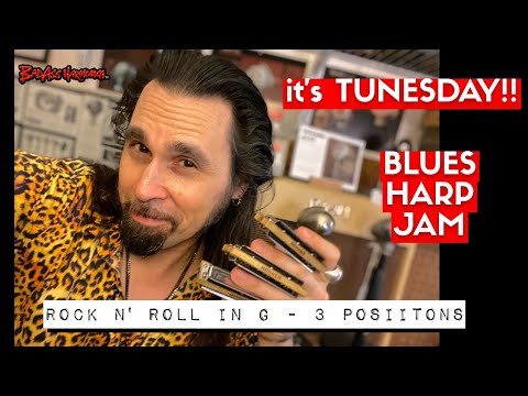 How To Not Suck, just Rock & Roll! Blues Harp Jam - Blues Harmonica Track Key of G - Tunesday 44