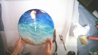 Resin Beach Art with Real Sand - Vinyl Record Art Part 2 adding clock works- #YT100Challenge