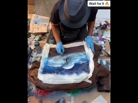 Trusting a street artist to paint my 1000$ jacket || wait for viral it.#artist#
