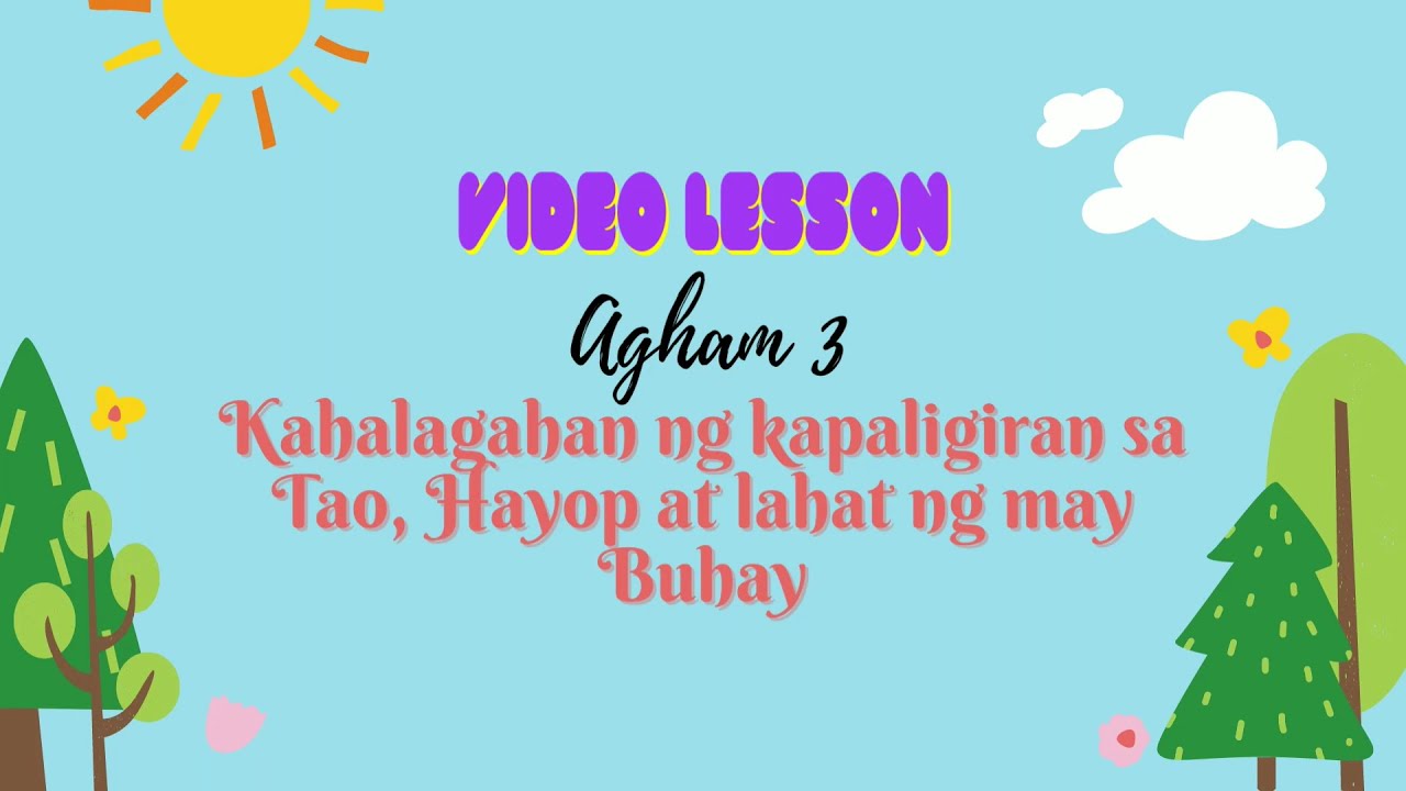 SCIENCE 3: Q4: KAHALAGAHAN NG KAPALIGIRAN SA TAO, HAYOP AT LAHAT NG MAY BUHAY