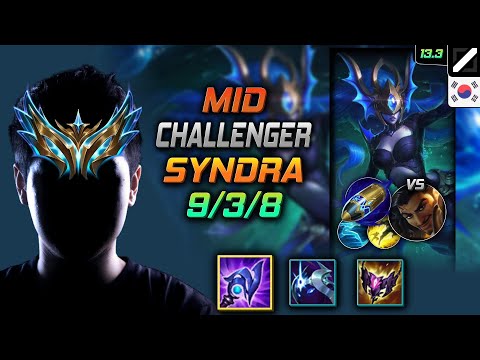 Challenger Mid Syndra Build Luden's Tempest First Strike - Syndra Mid vs Akshan - LOL KR 13.3