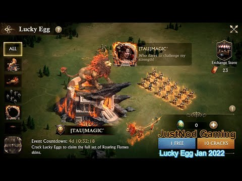 Roaring Flames Castle Skin Set - Lucky Egg Event Jan 2023 : Guns of Glory Game-play 03/01/23