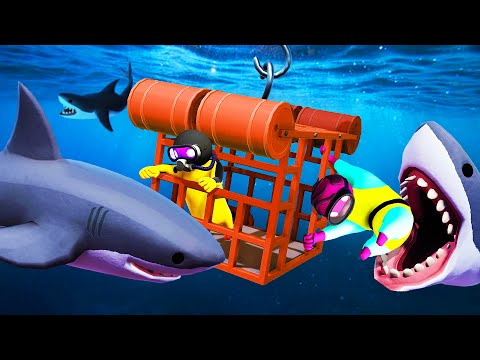 Diving with SHARKS went WRONG... (Gang Beasts)