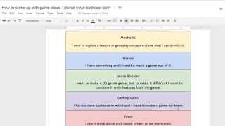 How to come up with game ideas Tutorial www.budleiser.com