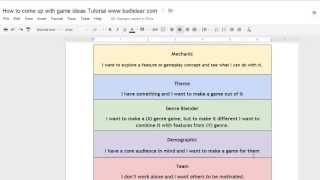 How to come up with game ideas Tutorial www.budleiser.com