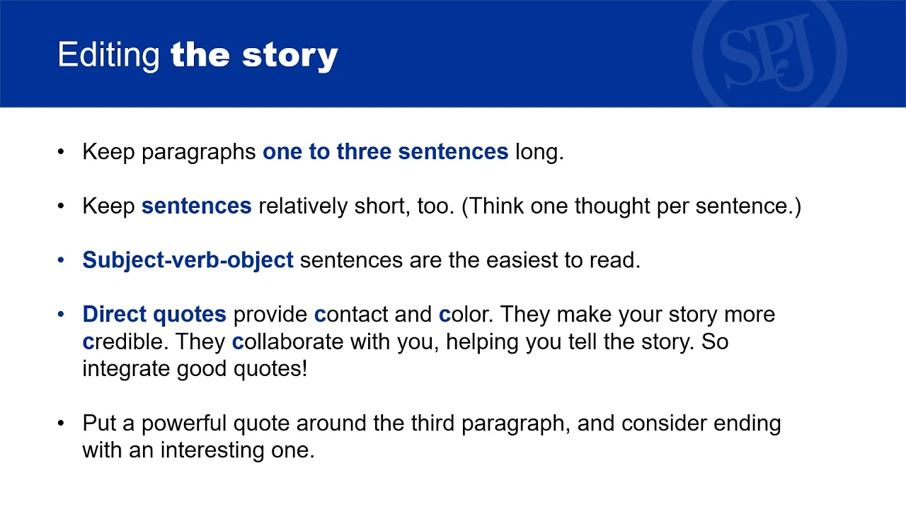 SPJ #Press4Education: Editing