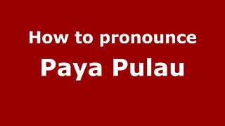 How to pronounce Paya Pulau