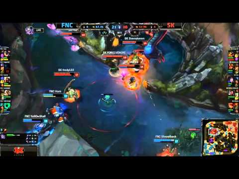 Insane Baron Teamfight Epic nRated Engage  - FNC vs SK Game 1 (EU LCS Spring 2015)