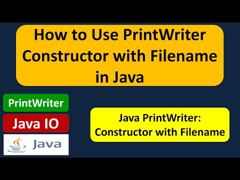 How To Use Printwriter Constructor With Filename In Java Java Io Java Tutorial