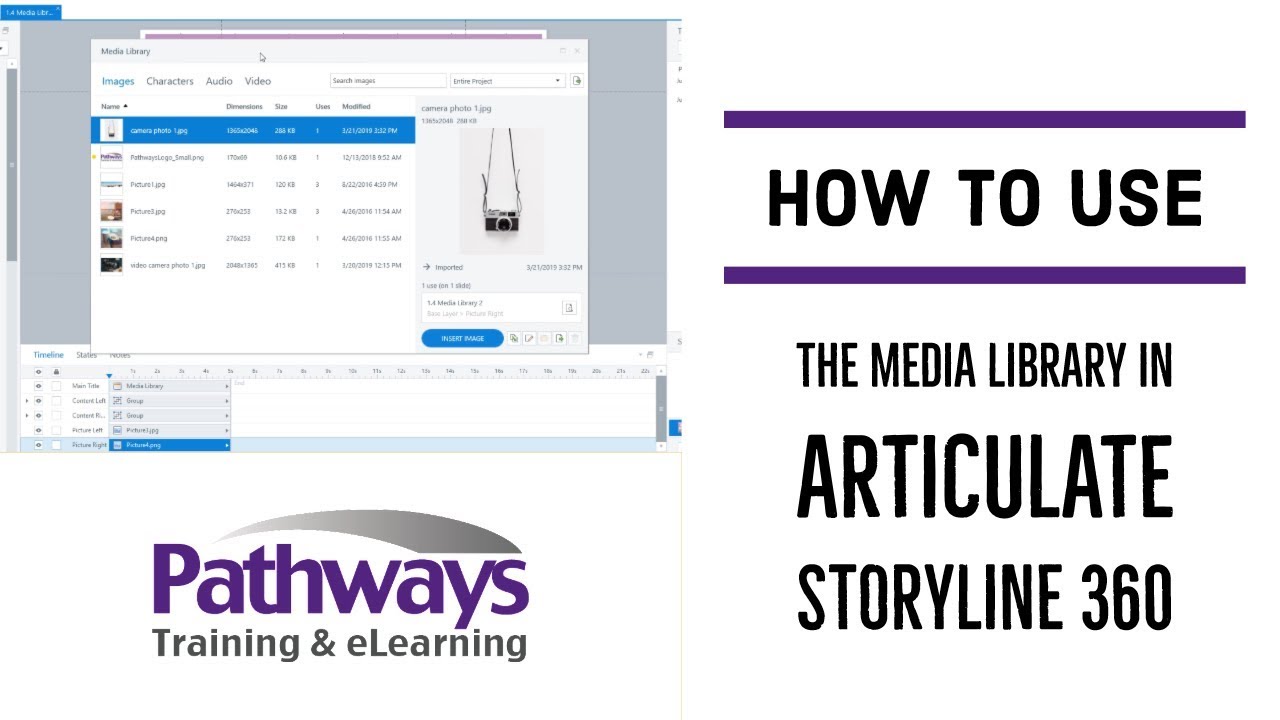 How to Use the Media Library in Articulate Storyline 360