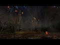 Halloween Ambience 🎃👻 Night In Abandoned Haunted Cemetery, Spooky Atmosphere & Occasional Rain