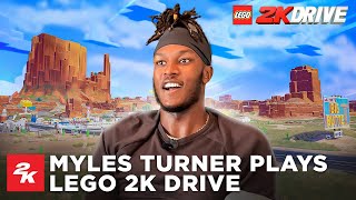 Massive LEGO Fan Myles Turner Plays LEGO 2K Drive for the First Time