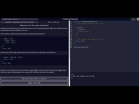 Comparisons With The Logical And Operator Free Code Camp Help Basic Javascript Algorithms