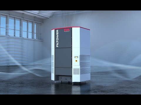 Filterturm FILTOWER: Die Hallenabsaugung für Industrie & Gewerbe I  Staub, Rauch & Ölnebel absaugen