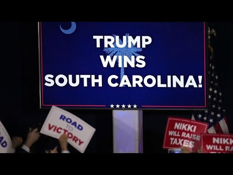 شاهد ترامب يفوز بانتخابات كارولاينا الجنوبية التمهيدية متغلباً بسهولة على هيلي في ولايتها