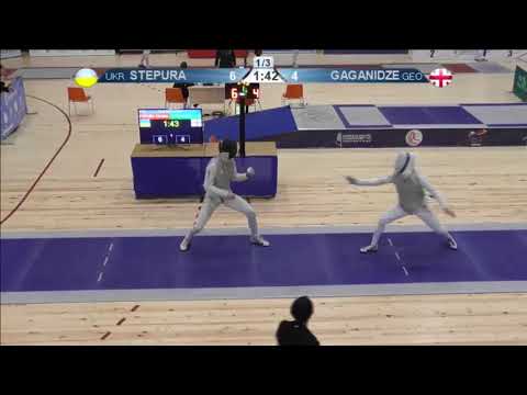 FE 2018 T32 02 M F Individual Yerevan ARM U23 European Championships BLUE STEPURA UKR vs GAGANIDZE G