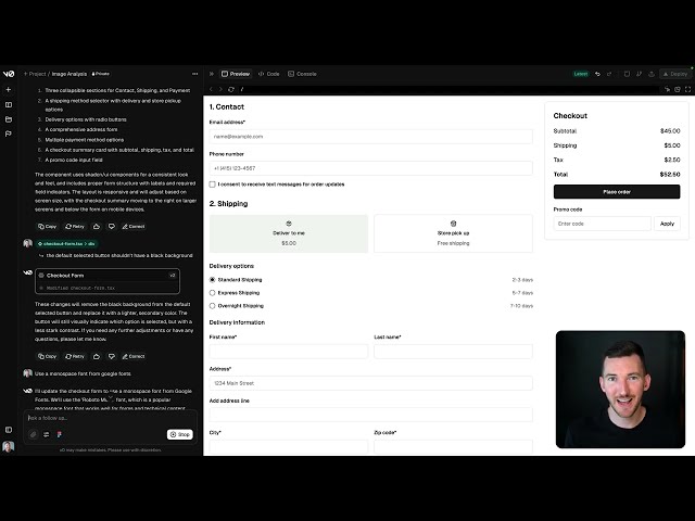 v0.dev Screenshot [05:20] - Video Keyframe Teardown