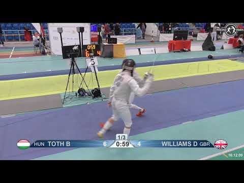 2018 1234 T32 09 M F Individual Halle GER European Cadet Circuit BLUE TOTH HUN vs WILLIAMS GBR