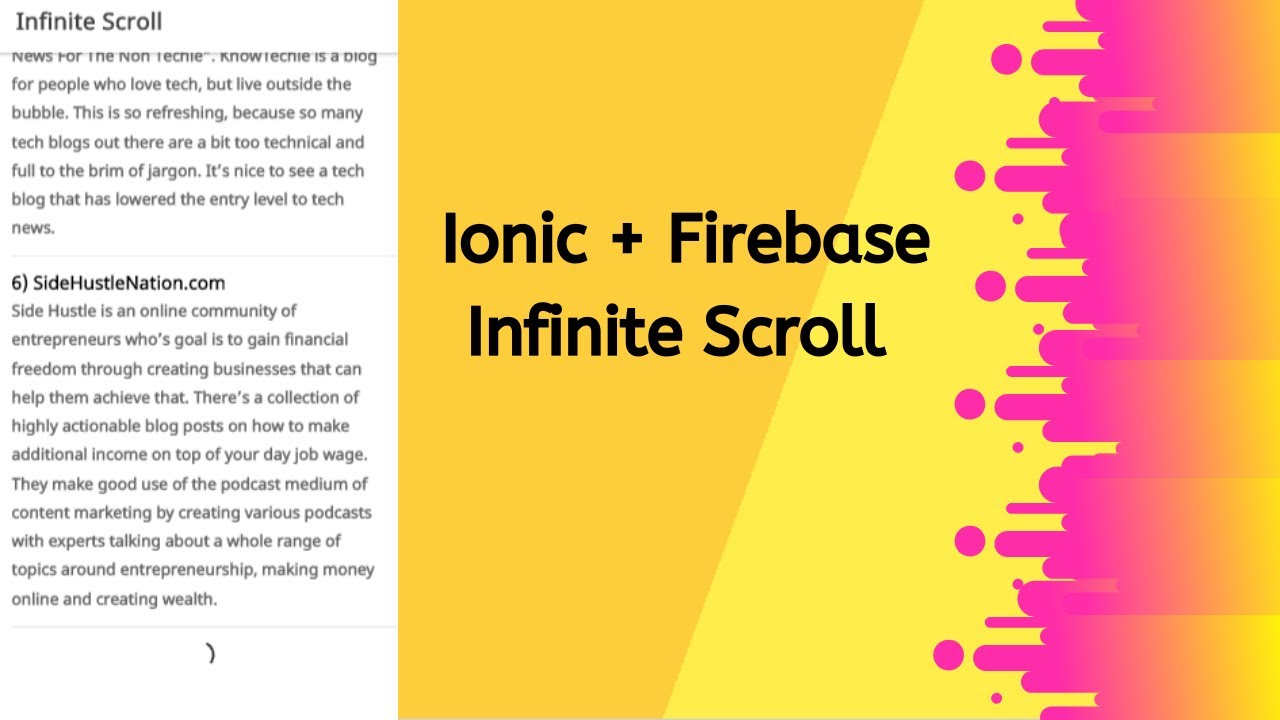 Infinite Scroll with Ionic + Firebase