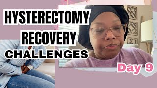 HURTS WHEN I EAT, WENT TO ER  - HYSTERECTOMY RECOVERY VLOG - DAY 9 POST- OP, SICK KIDDO & TV W/ FAM