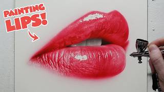 Paint REALISTIC looking LIPS! NEW Airbrush Painting Tutorial