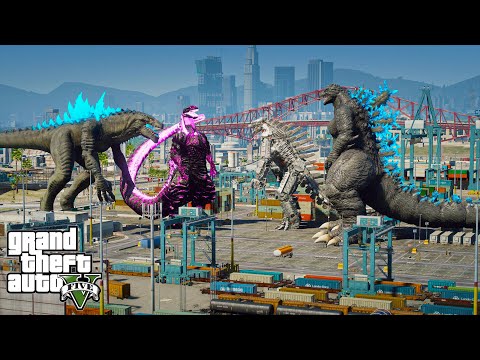 Shin Godzilla, Zilla 98 vs Godzilla Ride, Mechagodzilla - Epic Fight ( GTA V Mods )